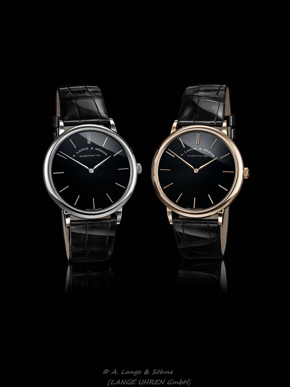 SAXONIA THIN: A. Lange & Söhne präsentiert limitierte Eleganz in Honiggold und Platin