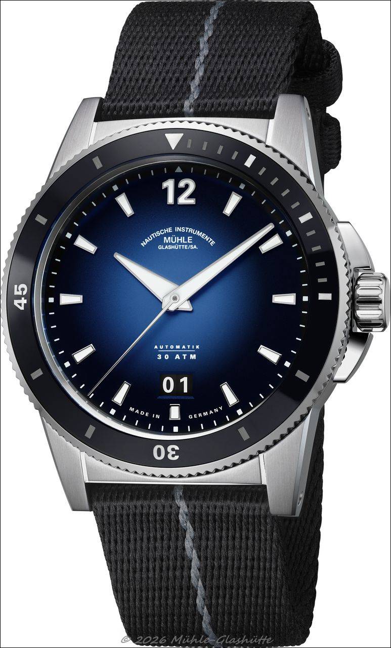 Sportivo Großdatum in Blau – neue Sportuhr von Mühle-Glashütte