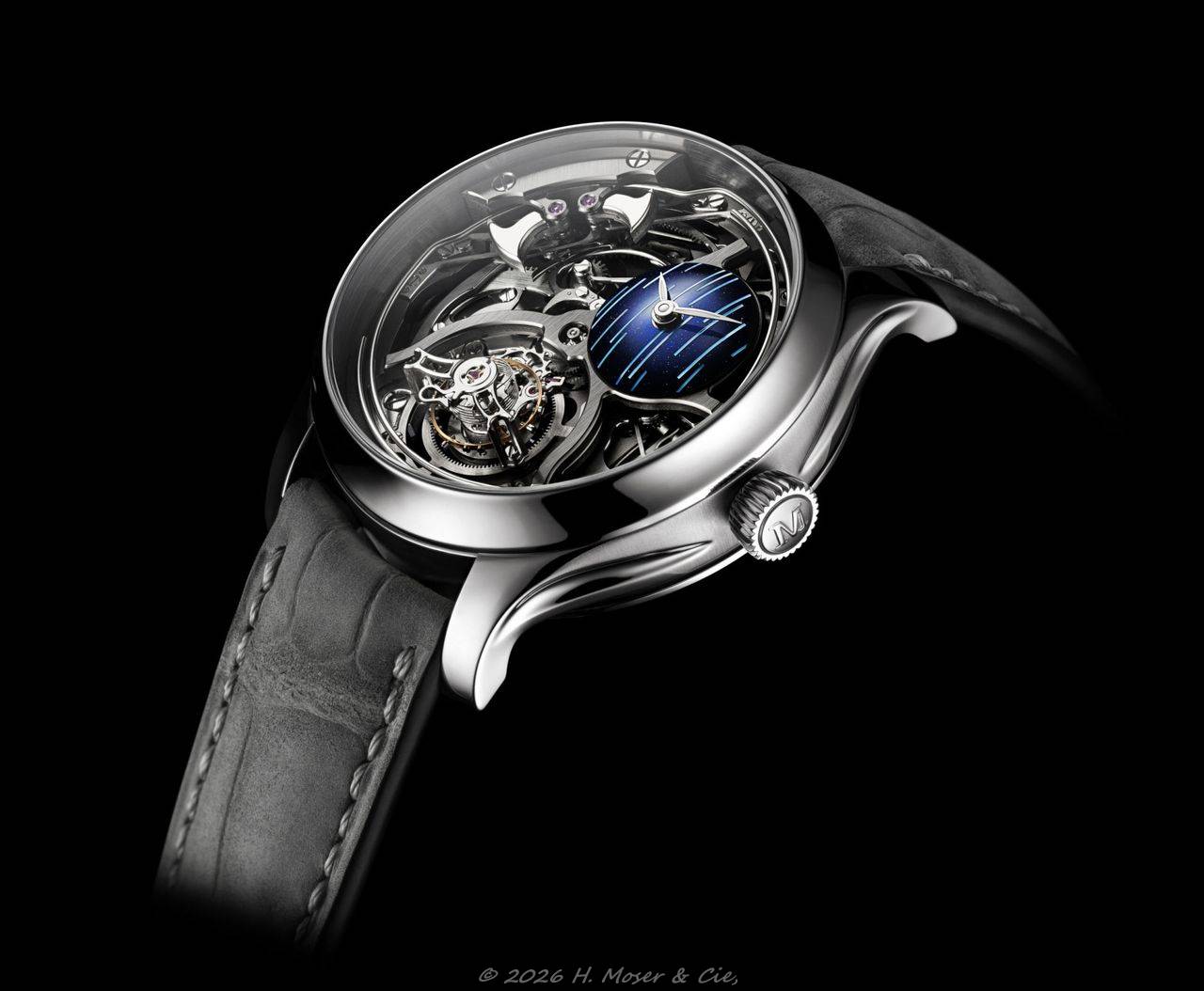 Die Endeavour Minute Repeater Cylindrical Tourbillon Skeleton Cosmic Rain: Meisterhafte Uhrmacherkunst von H. Moser & Cie.