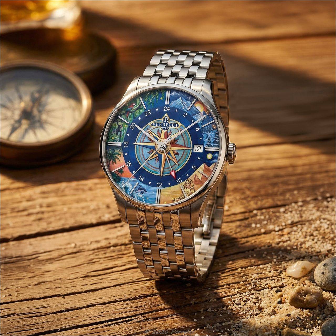 PERRELET x IFL WATCHES präsentieren die Weekend GMT Atlas mit handbemaltem Zifferblatt