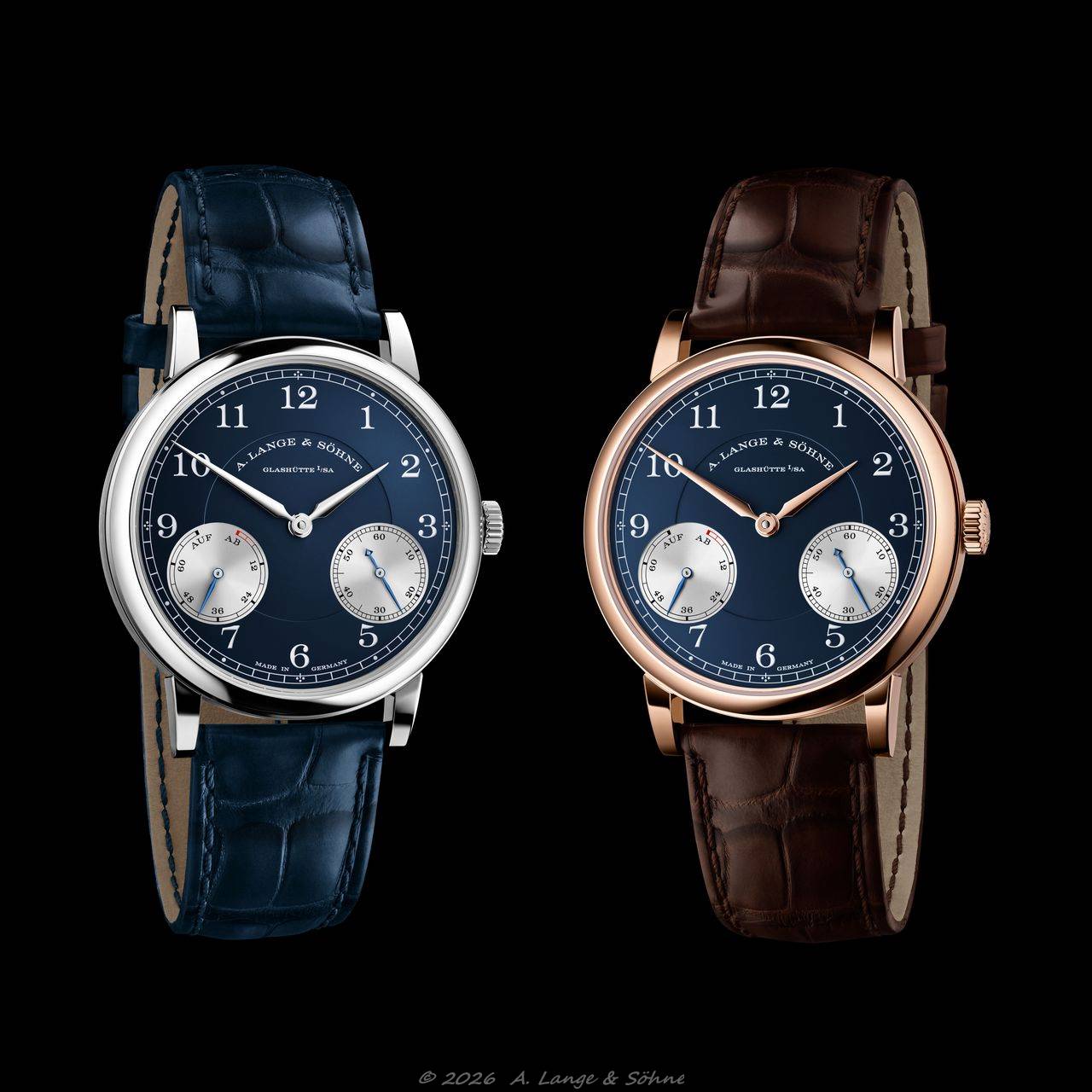 A. Lange & Söhne 1815 AUF/AB: Neue limitierte Sondereditionen mit blauem Zifferblatt